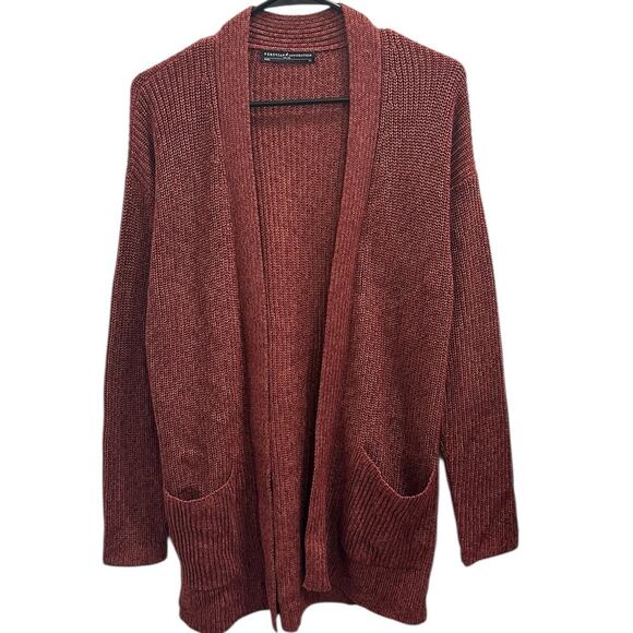 Peruvian Connection Sweaters - Peruvian Connection Salinas Cardigan Brandywine Marled Brick Red XS Boho Luxury